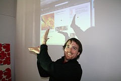 Rick Burnes presenting the early blog